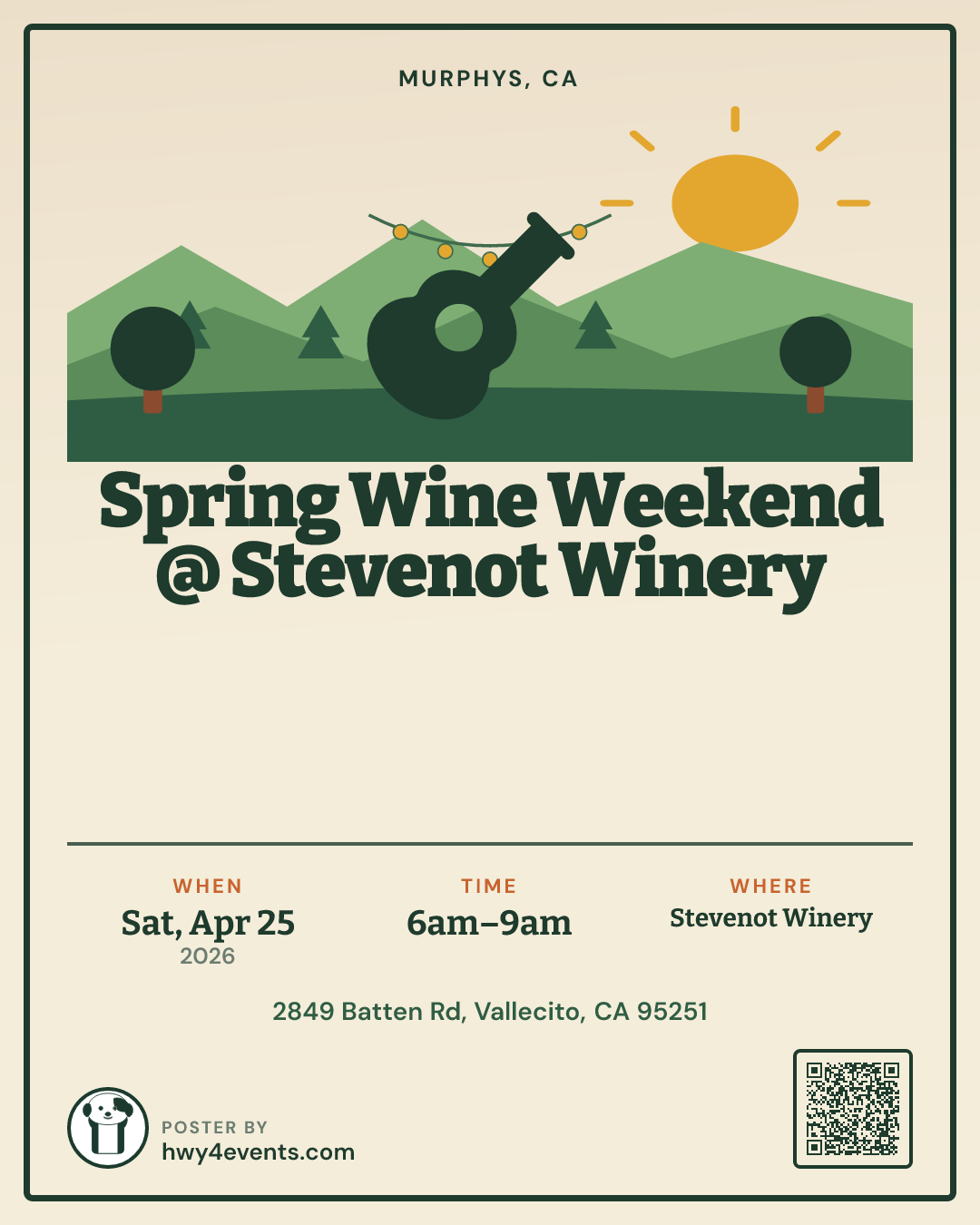 Spring Wine Weekend @ Stevenot Winery — April 25, 2026 in Murphys | Hwy ...